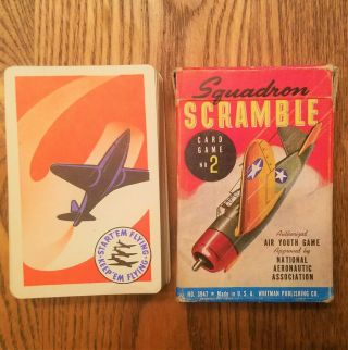 Vintage 1942 Wwii Era Squadron Scramble Card Game No 2 Whitman No 3947 Complete