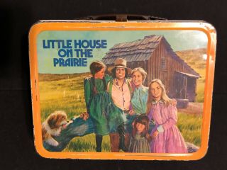 VINTAGE 1978 LITTLE HOUSE ON THE PRAIRIE METAL LUNCH BOX W THERMOS LUNCHBOX 2