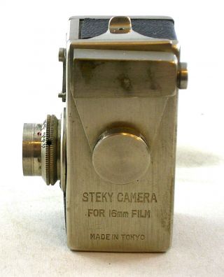 Vintage c.  1947 FIRST Version ' Made In Tokyo ' Steky Subminiature Camera w/Case 2