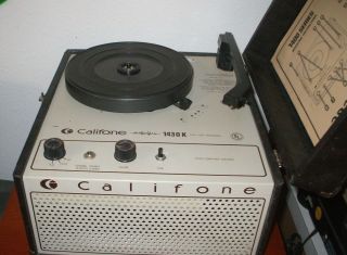 Vintage Califone 1430k Portable Phonograph Turntable Record Player