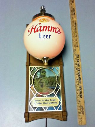 Hamm ' s beer sign vintage back bar lighted globe wall sconce light lamp canoe 2