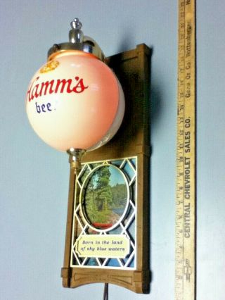 Hamm ' s beer sign vintage back bar lighted globe wall sconce light lamp canoe 5