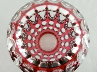 Rare Antique VAL SAINT LAMBERT Crystal Cranberry Cut to Clear Vase - 2.  5 Kilos 8