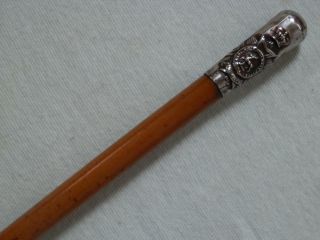 Vintage Bedfordshire Military Regiment Crest Swagger Stick With The Kings Crown