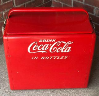 Vintage Cocal Cola Bottle Chest Cooler.  Cavalier.