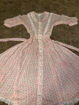 Vintage 70s Pink Gunne Sax Midi Prairie Dress 3