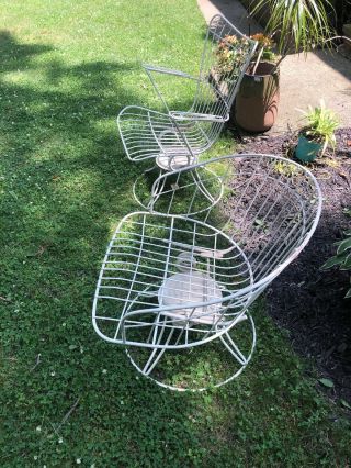 Vintage Homecrest Patio Chairs Set of TWO Barrel and Mid Back Mid Century 3