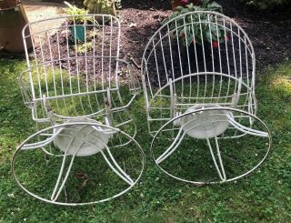 Vintage Homecrest Patio Chairs Set of TWO Barrel and Mid Back Mid Century 6