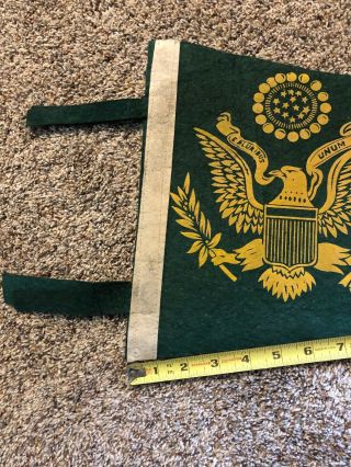 Vintage U.  S.  Army Tennessee Maneuvers 1943 Green & Gold Pennant 2
