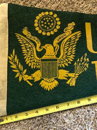 Vintage U.  S.  Army Tennessee Maneuvers 1943 Green & Gold Pennant 3