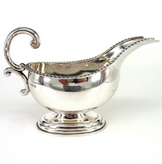 Silver Sauce Boat 1965 Hallmarked Sterling By Jo Ltd Over 7 Ounces