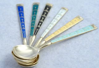 Norwegian Vintage Enamel Spoons From Hestenes 925s