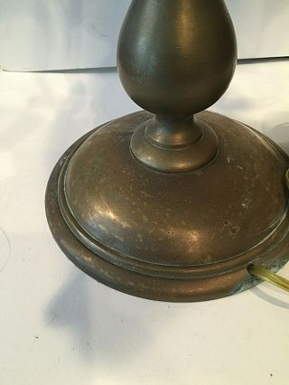 Vintage Brass Bouillotte Table Lamp 3 Arm French Horn 8