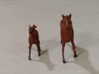 2 VINTAGE LEAD FIGURES SHIRE HORSE WITH HER COLT 5
