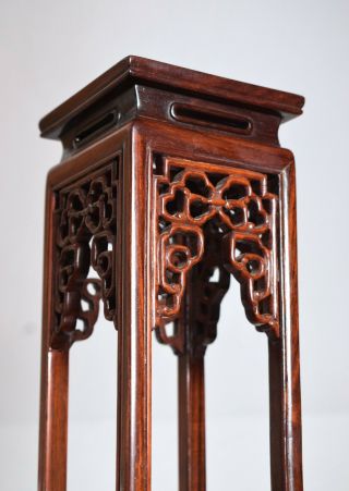 A VERY FINE TALL ANTIQUE CHINESE CARVED HARDWOOD VASE STANDS,  PERFECT 6