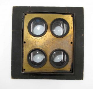 Rare Early Multi Lens Set For Large Format Wet Plate Or Tintypes.  No Res.
