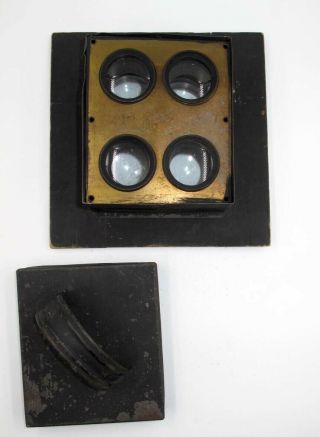 RARE EARLY MULTI LENS SET FOR LARGE FORMAT WET PLATE OR TINTYPES.  NO RES. 4