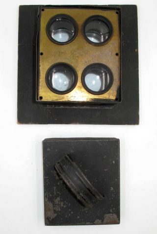 RARE EARLY MULTI LENS SET FOR LARGE FORMAT WET PLATE OR TINTYPES.  NO RES. 5