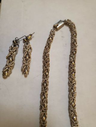 Rare Vintage TAXCO Silver Necklace,  bracelets,  earrings.  (hand crafted). 2