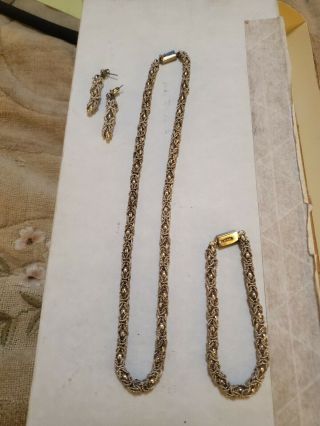 Rare Vintage TAXCO Silver Necklace,  bracelets,  earrings.  (hand crafted). 5
