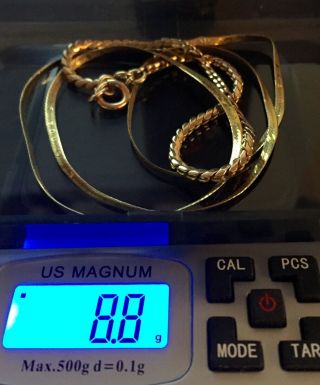 14k Solid Gold Vintage Bracelet And Chain Scrap Or Wear.  8.  8 Grams
