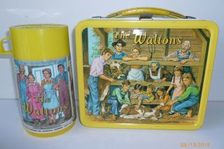 1973 Vintage The Waltons Metal Lunch Box And Thermos - -
