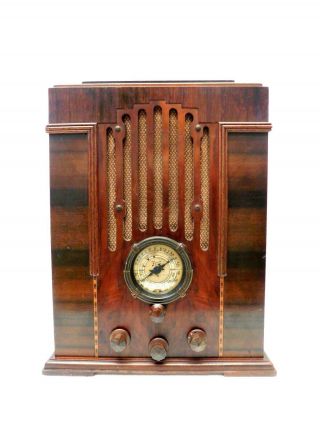 Vintage 30s Extreme Art Deco Zenith Depression Era Tombstone Antique Tube Radio