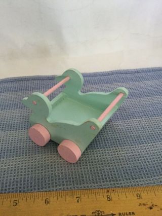 AMERICAN GIRL VINTAGE Wooden ROLL DUCK PUSH Carrage TOY 2