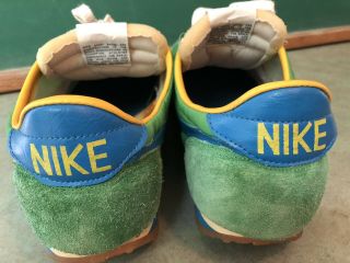 Rare Nos Vtg 1970s NIKE Waffle Trainers Blue Green Made in Taiwan 13 For Display 2