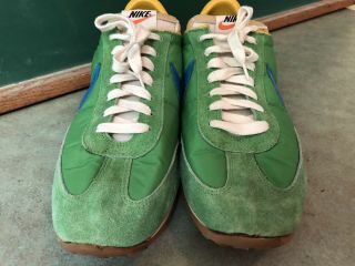 Rare Nos Vtg 1970s NIKE Waffle Trainers Blue Green Made in Taiwan 13 For Display 6