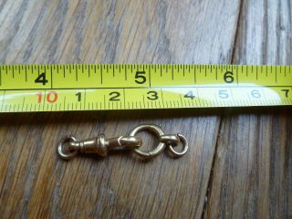 Antique Victorian 18ct Gold Bolt Ring & Swivel Clip For Pocketwatch Chain