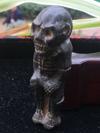 Antiques Chinese Hongshan Culture Old jade Hand carved Skull skeleton man CX151 2