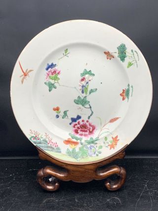 Rare Antique Chinese Porcelain Families Rose Plate 18th Century