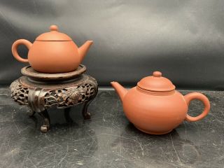 2 Ｘantique Chinese Yixing Zisha Tea Pot 20th Century