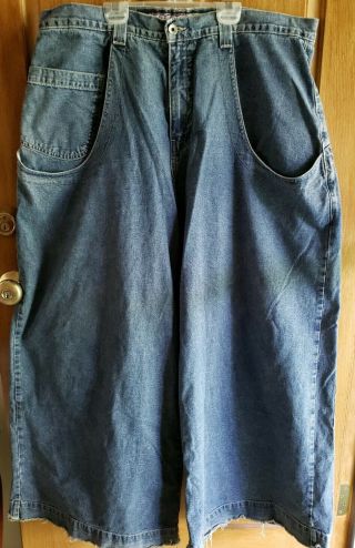 Vintage 90s JNCO ENDANGERED SPECIES Embroidered CHARGING RHINO Jeans 40W 32L 2