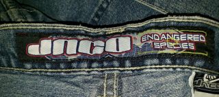 Vintage 90s JNCO ENDANGERED SPECIES Embroidered CHARGING RHINO Jeans 40W 32L 7
