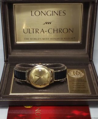 Longines Automatic Ultra Chron Mens Vintage Wrist Watch Box Papers