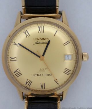 Longines Automatic Ultra Chron Mens Vintage Wrist Watch Box Papers 3