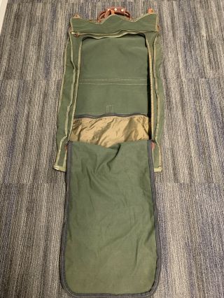The Orvis Company Vintage Leather Canvas Garment Bag 3