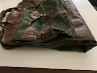 The Orvis Company Vintage Leather Canvas Garment Bag 8