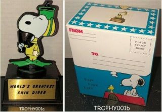 Htf Mib Vintage Peanuts Snoopy Gram Aviva Trophy World 