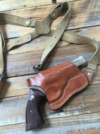 Vintage Jackass GALCO Leather Adjustable Shoulder Holster for S&W K Frame 7