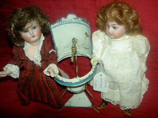 Wonderful antique,  French or German,  miniature metal doll size wash stand 5