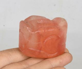 1.  6 " Good Chinese Hongshan Culture Old Red Crystal Sun God Head Amulet Pendant