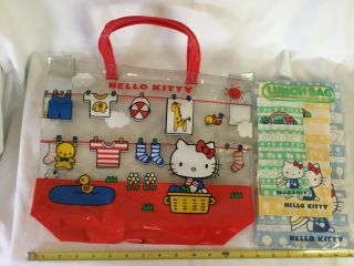 Vintage Sanrio 1976 Hello Kitty Plastic Carry Bag Paper Lunch Bags
