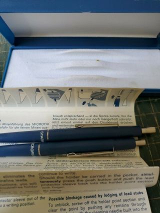 VINTAGE STAEDTLER MICROFIX SL 0.  5MM DRAFTING MECHANICAL PENCIL & starfix pen nos 8