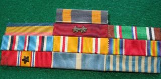 Wwii Korean War Us Navy Mounted Ribbon Bar Rack Air Medal Eto Pacific
