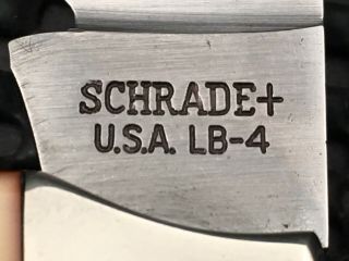 SCHRADE LB - 4 LOCK - BACK KNIFE W/ SHEATH,  PAPERWORK & BOX RARE 6