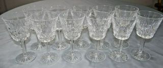 Set Of 11 Waterford Crystal Lismore 5 7/8 " Wine Clarets Goblets Glasses 6 Oz Vtg