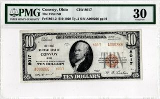 $10 1929 T2 First National Convoy Ohio Oh " Mega Rare " Only 2 On Census Pmg 30